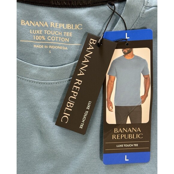 Banana Republic Men’s Luxe Touch Performance T-Shirt Light Blue Size Large - Picture 6 of 9